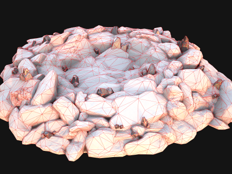 Tin Ore Deposits Minerals in Rocks 3D Model