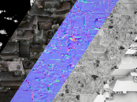 Tin Ore Deposits Minerals in Rocks 3D Model