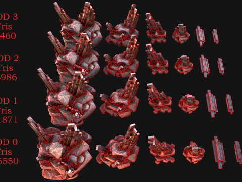 Silver Ore Mineral Stones and Rocks 3D Model