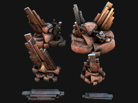 Silver Ore Mineral Stones and Rocks 3D Model