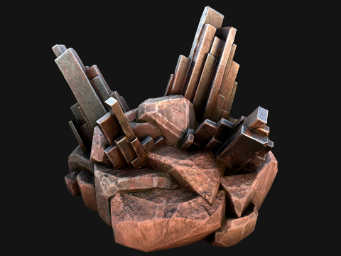 Silver Ore Mineral Stones and Rocks 3D Model