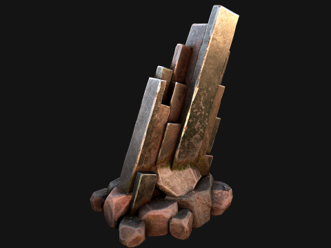 Silver Ore Mineral Stones and Rocks 3D Model