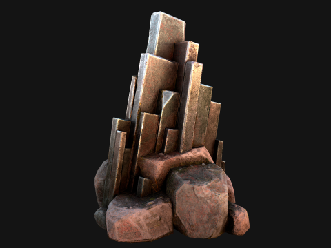 Silver Ore Mineral Stones and Rocks 3D Model