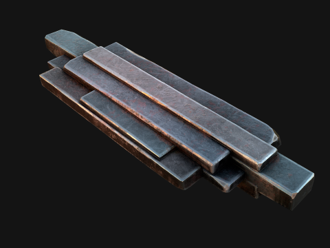 Silver Ore Mineral Stones and Rocks 3D Model