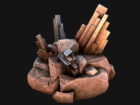 Silver Ore Mineral Stones and Rocks 3D Model