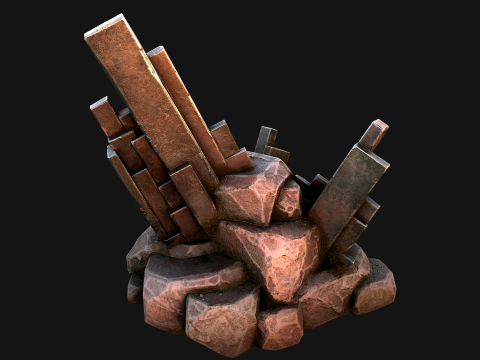 Silver Ore Mineral Stones and Rocks 3D Model