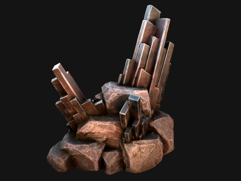 Silver Ore Mineral Stones and Rocks 3D Model