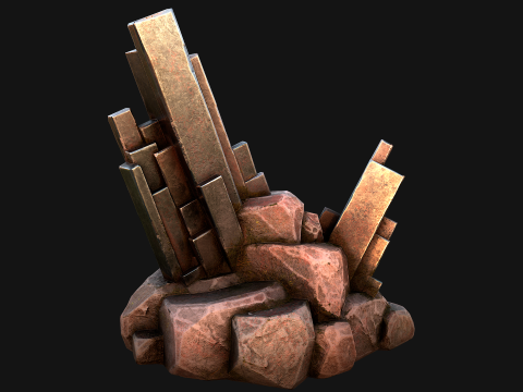 Silver Ore Mineral Stones and Rocks 3D Model