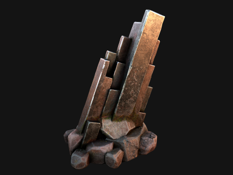 Silver Ore Mineral Stones and Rocks 3D Model