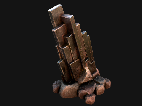 Silver Ore Mineral Stones and Rocks 3D Model