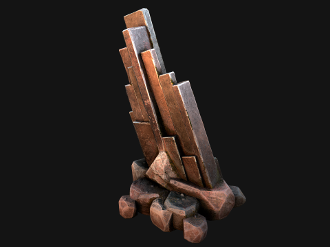Silver Ore Mineral Stones and Rocks 3D Model