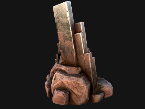 Silver Ore Mineral Stones and Rocks 3D Model