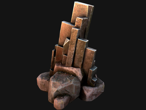 Silver Ore Mineral Stones and Rocks 3D Model