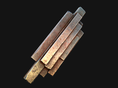 Silver Ore Mineral Stones and Rocks 3D Model
