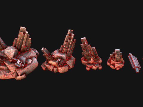 Silver Ore Mineral Stones and Rocks 3D Model