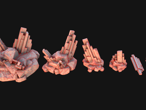 Silver Ore Mineral Stones and Rocks 3D Model