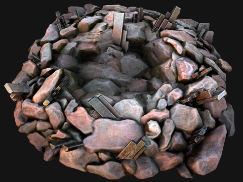 Silver Ore Metal Deposits for Mine 3Dモデル