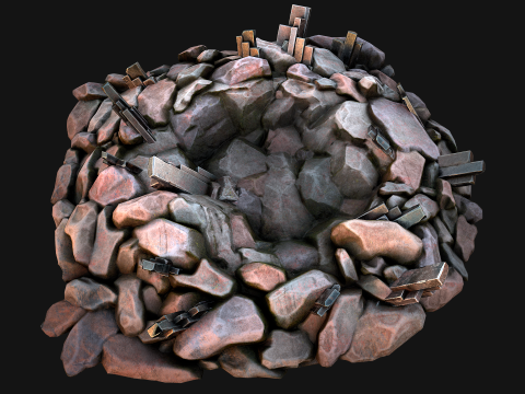 Silver Ore Metal Deposits for Mine Modelo 3D