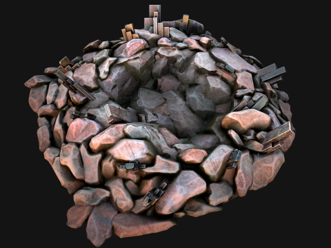 Silver Ore Metal Deposits for Mine Modelo 3D