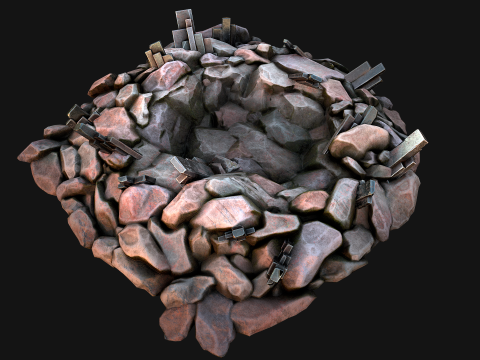 Silver Ore Metal Deposits for Mine Modelo 3D