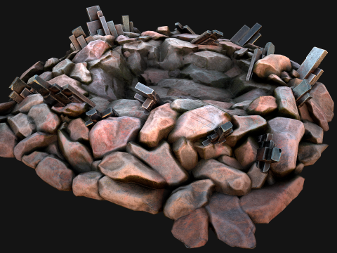 Silver Ore Metal Deposits for Mine Modelo 3D