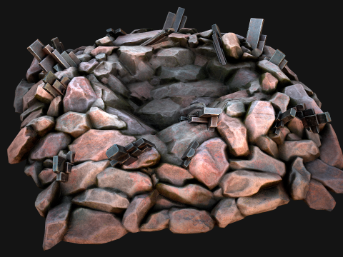Silver Ore Metal Deposits for Mine Modelo 3D