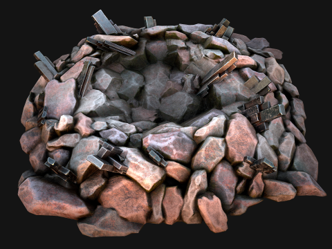 Silver Ore Metal Deposits for Mine Modelo 3D
