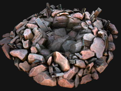 Silver Ore Metal Deposits for Mine Modelo 3D