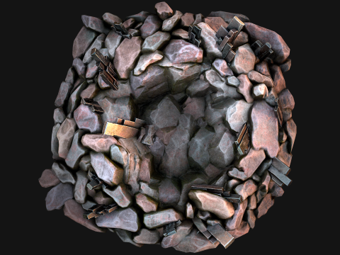 Silver Ore Metal Deposits for Mine Modelo 3D
