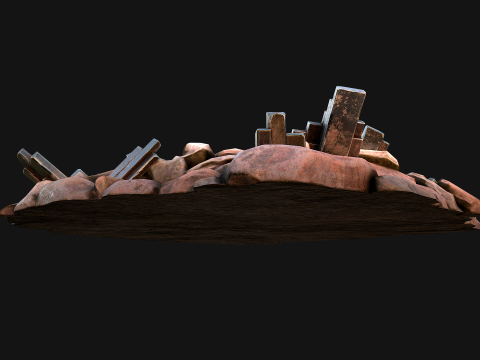 Silver Ore Metal Deposits for Mine Modelo 3D