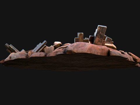 Silver Ore Metal Deposits for Mine 3D Model