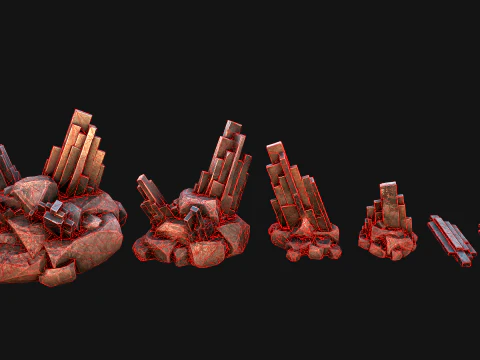 Silver Ore Minerals Mine Resource Pack 3D Model