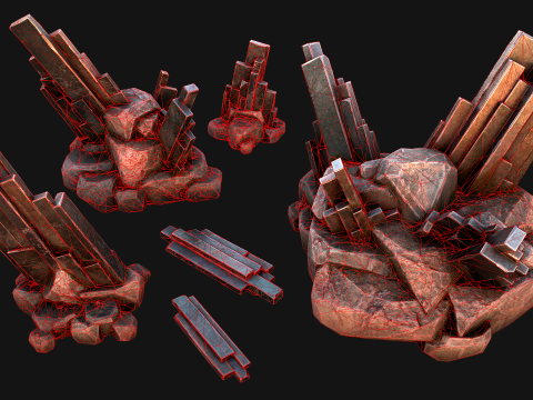 Silver Ore Minerals Mine Resource Pack 3Dモデル