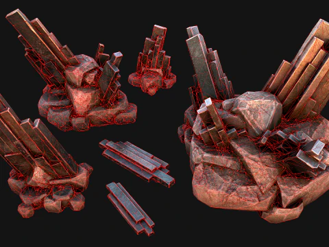 Silver Ore Minerals Mine Resource Pack 3D Model