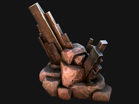 Silver Ore Minerals Mine Resource Pack 3Dモデル