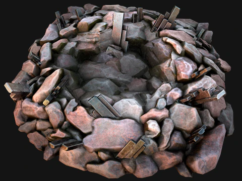 Silver Ore Minerals Mine Resource Pack 3D Model