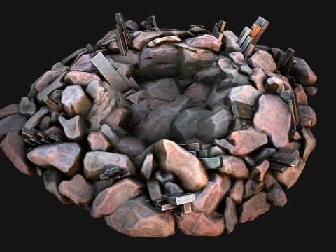 Silver Ore Minerals Mine Resource Pack 3D Model