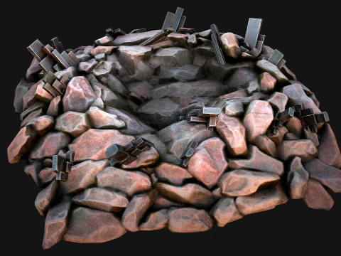 Silver Ore Minerals Mine Resource Pack 3D Model