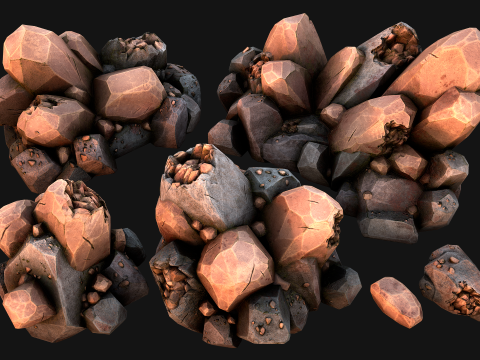 Copper Ore Metal Deposits for Mine 3Dモデル
