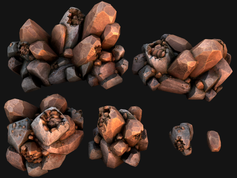 Copper Ore Metal Deposits for Mine 3Dモデル