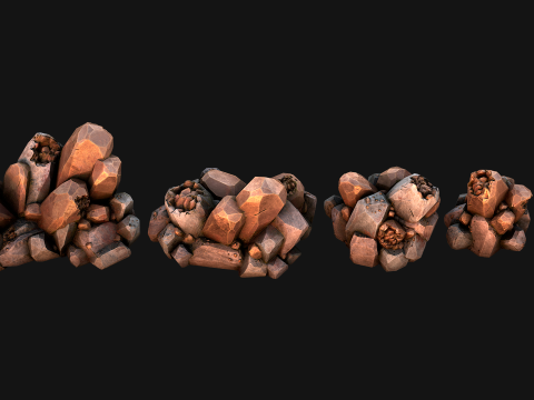Copper Ore Metal Deposits for Mine 3Dモデル