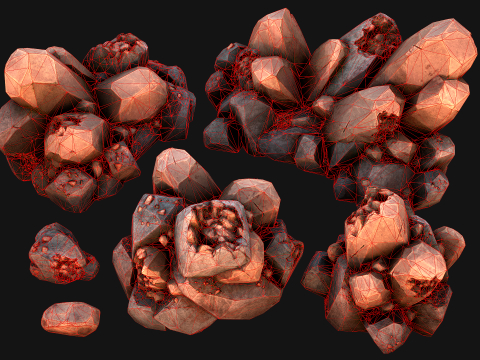 Copper Ore Metal Deposits for Mine 3Dモデル