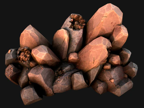 Copper Ore Metal Deposits for Mine 3D Model