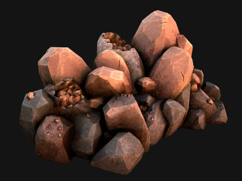 Copper Ore Metal Deposits for Mine 3D Model