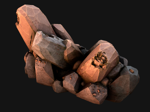Copper Ore Metal Deposits for Mine 3Dモデル