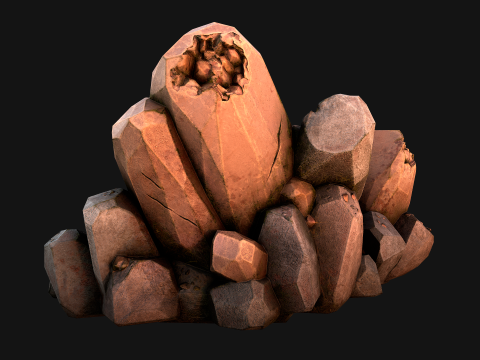 Copper Ore Metal Deposits for Mine 3Dモデル