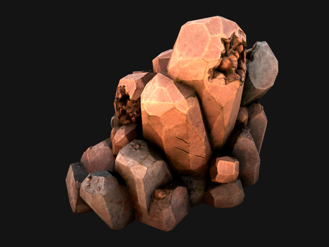 Copper Ore Metal Deposits for Mine 3Dモデル