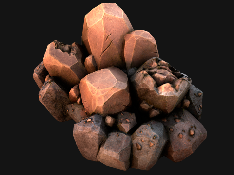 Copper Ore Metal Deposits for Mine 3Dモデル