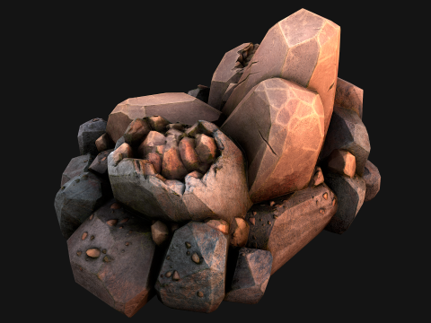 Copper Ore Metal Deposits for Mine 3Dモデル