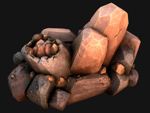 Copper Ore Metal Deposits for Mine 3D Model